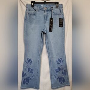 DG2 Diane Gilman Jeans Classic Stretch Size 10P With Sequins